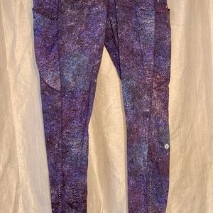 Lululemon Fast and Free High-Rise Tight 25 Polar Lights Blue Multi size 10